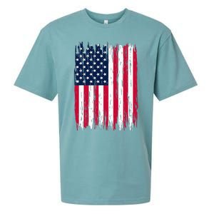 American Flag Patriotic 4th Of July Independence Day Sueded Cloud Jersey T-Shirt