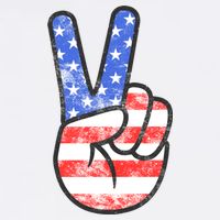 American Flag Peace Sign Hand 4th Of July 11oz C Handle Ceramic Mug