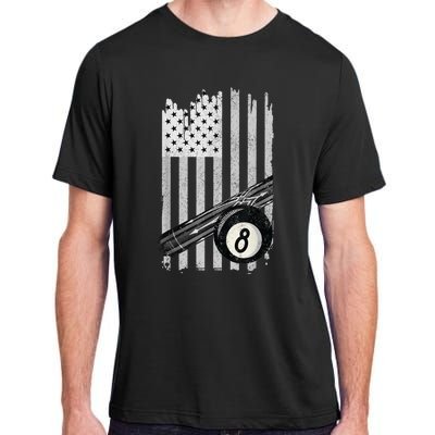 American Flag Pool Table Billiard 8 Ball Wear Adult ChromaSoft Performance T-Shirt