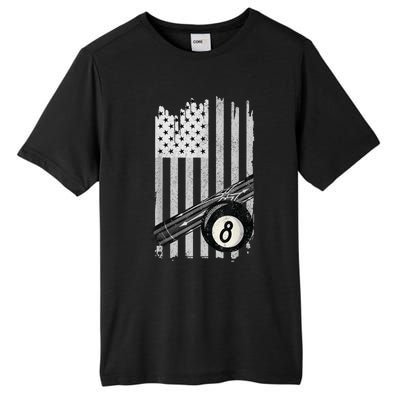 American Flag Pool Table Billiard 8 Ball Wear Tall Fusion ChromaSoft Performance T-Shirt