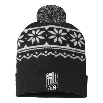 American Flag Pool Table Billiard 8 Ball Wear USA-Made Snowflake Beanie