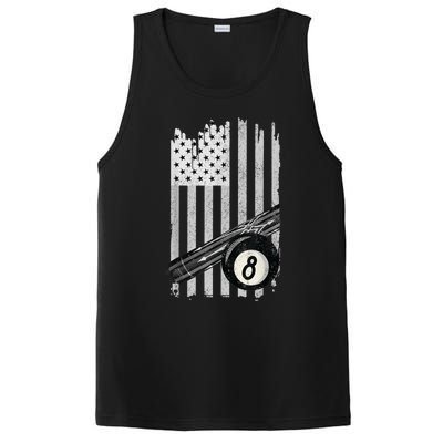 American Flag Pool Table Billiard 8 Ball Wear PosiCharge Competitor Tank