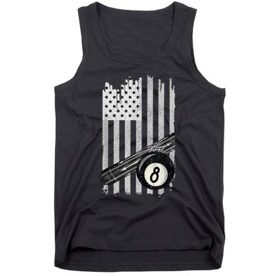 American Flag Pool Table Billiard 8 Ball Wear Tank Top