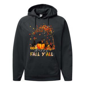 Autumn Fall Pumpkin Truck Thanksgiving Doberman Dog Performance Fleece Hoodie