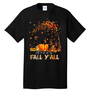 Autumn Fall Pumpkin Truck Thanksgiving Doberman Dog Tall T-Shirt