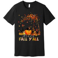 Autumn Fall Pumpkin Truck Thanksgiving Doberman Dog Premium T-Shirt