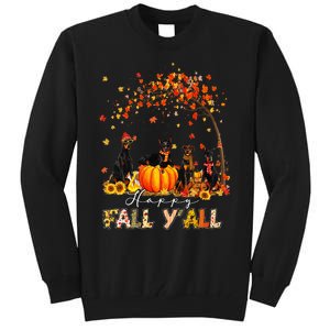 Autumn Fall Pumpkin Truck Thanksgiving Doberman Dog Tall Sweatshirt