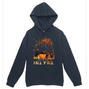 Autumn Fall Pumpkin Truck Thanksgiving Doberman Dog Urban Pullover Hoodie