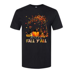 Autumn Fall Pumpkin Truck Thanksgiving Doberman Dog Softstyle CVC T-Shirt