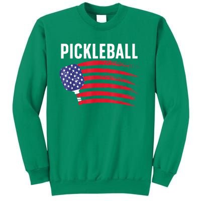 American Flag Pickleball Lover Gift Paddle Sport Sweatshirt