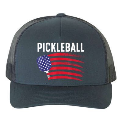 American Flag Pickleball Lover Gift Paddle Sport Yupoong Adult 5-Panel Trucker Hat