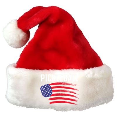 American Flag Pickleball Lover Gift Paddle Sport Premium Christmas Santa Hat