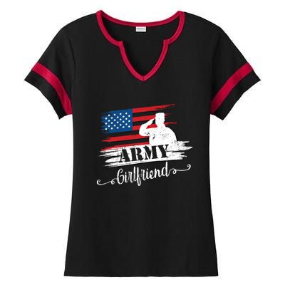 Army Friend Proud Us Military Army Cool Gift Ladies Halftime Notch Neck Tee