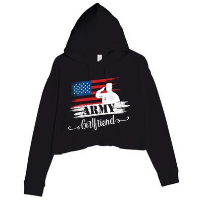 Army Friend Proud Us Military Army Cool Gift Crop Fleece Hoodie