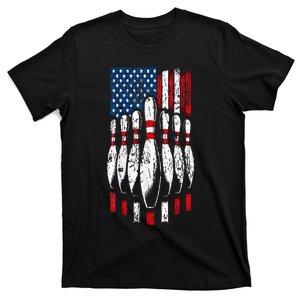 American Flag Patriotic Bowling T-Shirt