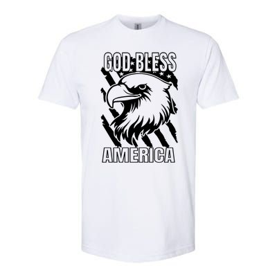 American Flag Patriotic Eagle God Bless America Gift Softstyle® CVC T-Shirt