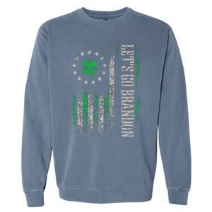 American Flag Patriots Lets Go Brandon St Patricks Day Garment-Dyed Sweatshirt