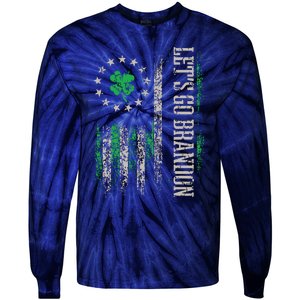 American Flag Patriots Lets Go Brandon St Patricks Day Tie-Dye Long Sleeve Shirt