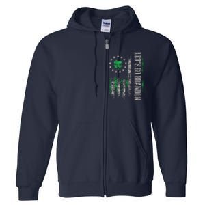 American Flag Patriots Lets Go Brandon St Patricks Day Full Zip Hoodie