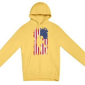 American Flag Pitcher Baseball Apparel Great Gift Baseball Gift Premium Pullover Hoodie