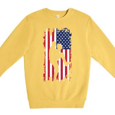 American Flag Pitcher Baseball Apparel Great Gift Baseball Gift Premium Crewneck Sweatshirt