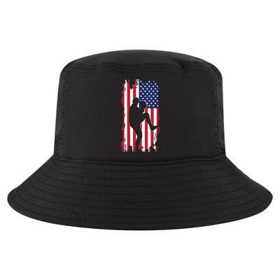 American Flag Pitcher Baseball Apparel Great Gift Baseball Gift Cool Comfort Performance Bucket Hat