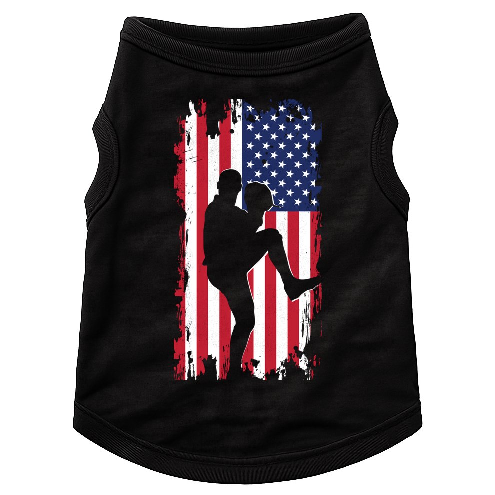American Flag Pitcher Baseball Apparel Great Gift Baseball Gift Doggie Tank