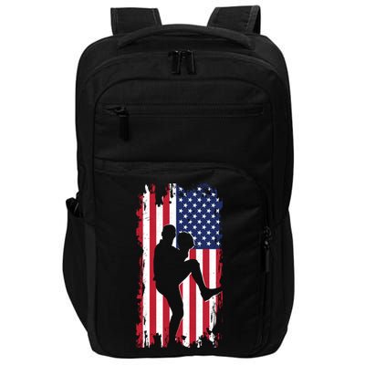 American Flag Pitcher Baseball Apparel Great Gift Baseball Gift Impact Tech Backpack