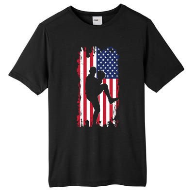 American Flag Pitcher Baseball Apparel Great Gift Baseball Gift Tall Fusion ChromaSoft Performance T-Shirt