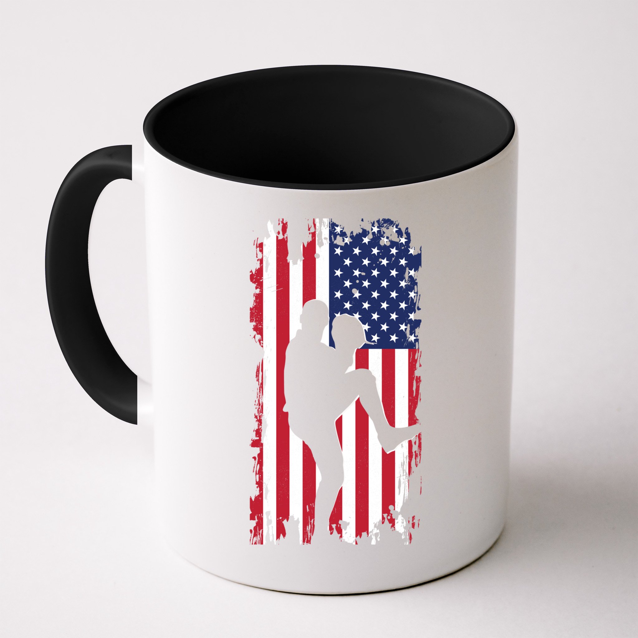 American Flag Pitcher Baseball Apparel Great Gift Baseball Gift Mug