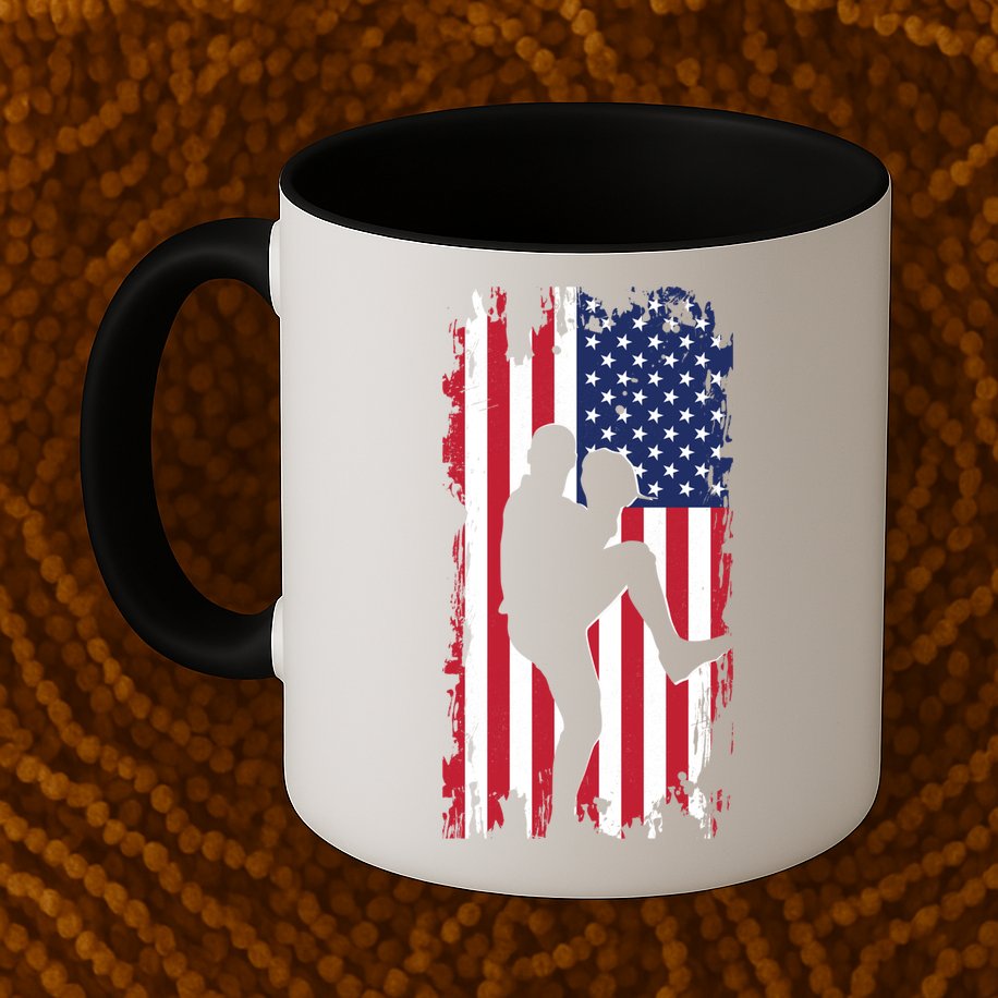 American Flag Pitcher Baseball Apparel Great Gift Baseball Gift Mug