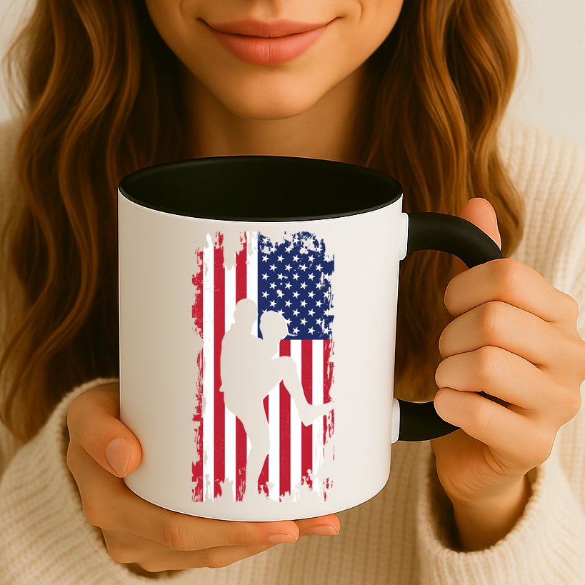 American Flag Pitcher Baseball Apparel Great Gift Baseball Gift Mug