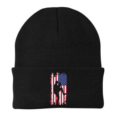 American Flag Pitcher Baseball Apparel Great Gift Baseball Gift Beanie