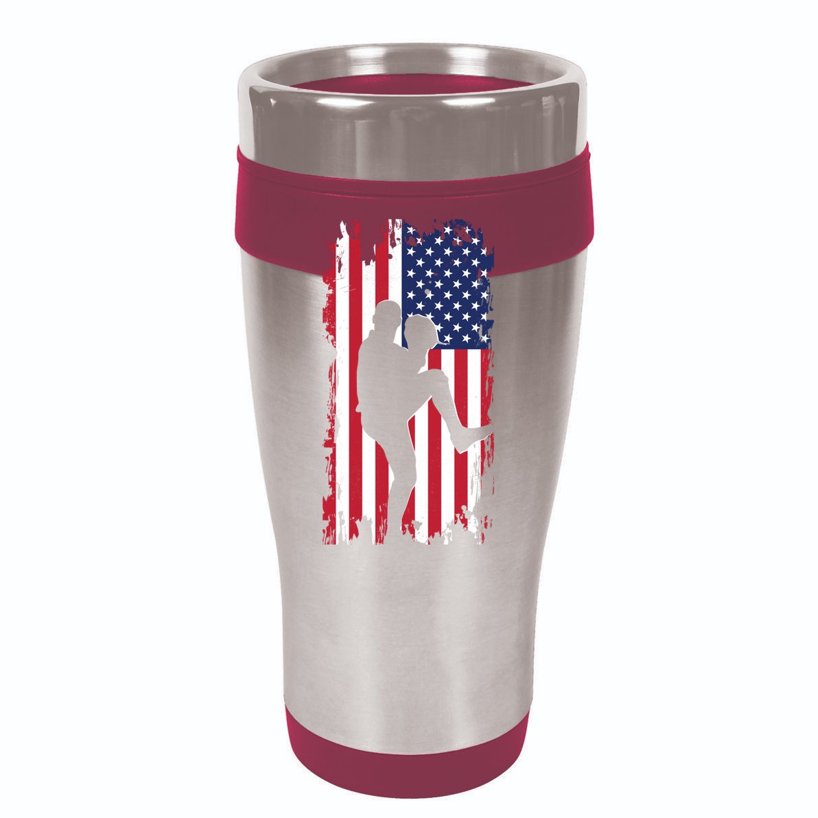 American Flag Pitcher Baseball Apparel Great Gift Baseball Gift Flat Bill Trucker Hat