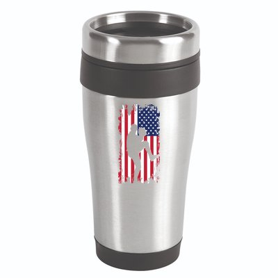 American Flag Pitcher Baseball Apparel Great Gift Baseball Gift 16oz Travel Tumbler