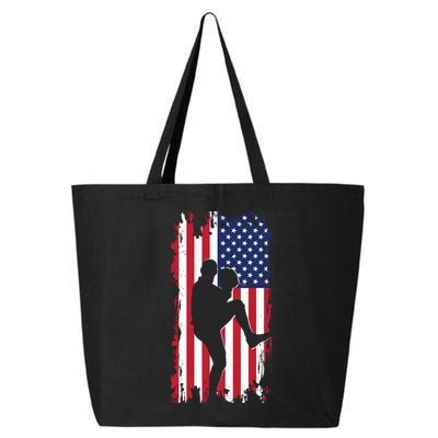 American Flag Pitcher Baseball Apparel Great Gift Baseball Gift 25L Jumbo Tote