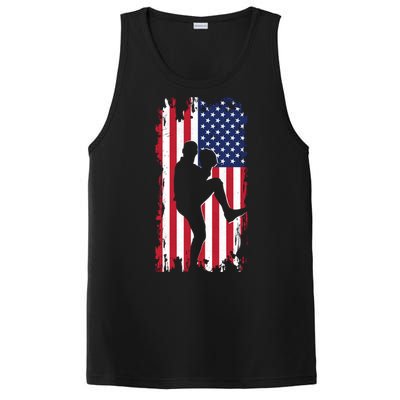 American Flag Pitcher Baseball Apparel Great Gift Baseball Gift PosiCharge Competitor Tank