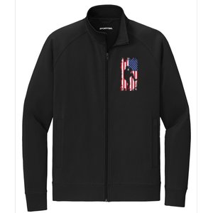 American Flag Pitcher Baseball Apparel Great Gift Baseball Gift Stretch Full-Zip Cadet Jacket