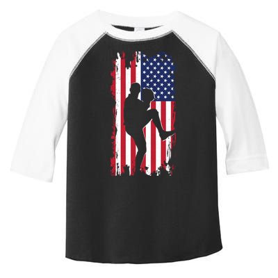 American Flag Pitcher Baseball Apparel Great Gift Baseball Gift Toddler Fine Jersey T-Shirt