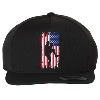 American Flag Pitcher Baseball Apparel Great Gift Baseball Gift Wool Snapback Cap