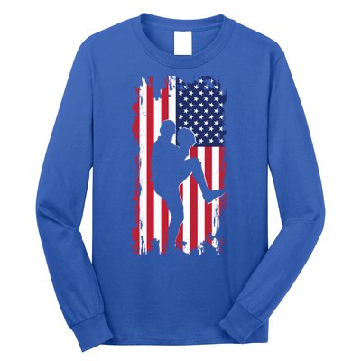 American Flag Pitcher Baseball Apparel Great Gift Baseball Gift Long Sleeve Shirt