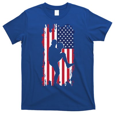 American Flag Pitcher Baseball Apparel Great Gift Baseball Gift T-Shirt