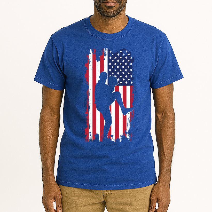 American Flag Pitcher Baseball Apparel Great Gift Baseball Gift Tall T-Shirt