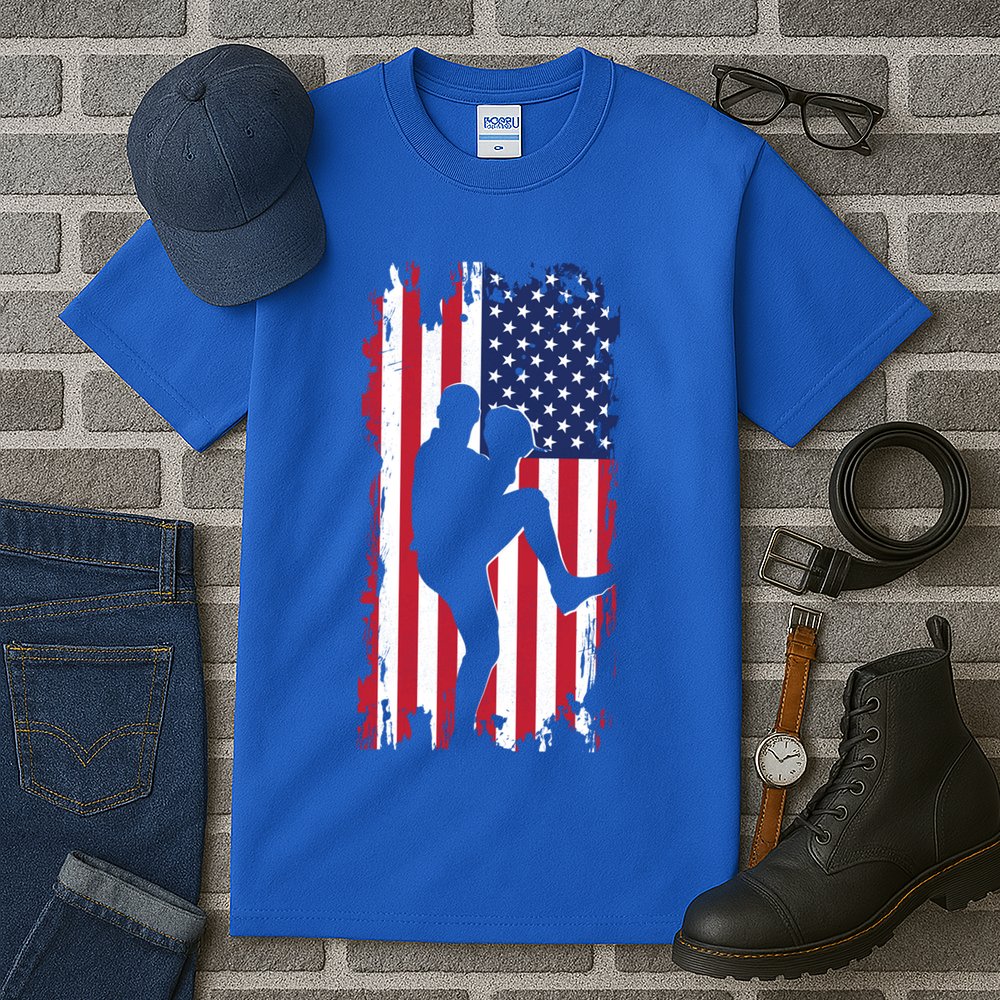 American Flag Pitcher Baseball Apparel Great Gift Baseball Gift Tall T-Shirt