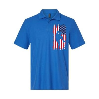 American Flag Pitcher Baseball Apparel Great Gift Baseball Gift Softstyle Adult Sport Polo