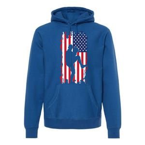 American Flag Pitcher Baseball Apparel Great Gift Baseball Gift Premium Hoodie