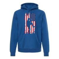 American Flag Pitcher Baseball Apparel Great Gift Baseball Gift Premium Hoodie