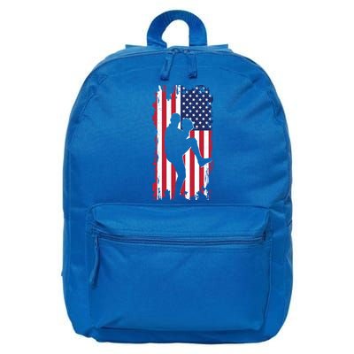 American Flag Pitcher Baseball Apparel Great Gift Baseball Gift 16 in Basic Backpack