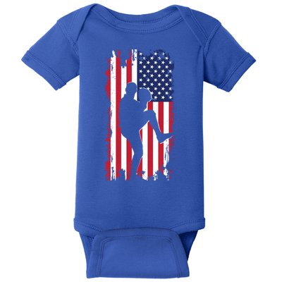 American Flag Pitcher Baseball Apparel Great Gift Baseball Gift Baby Bodysuit