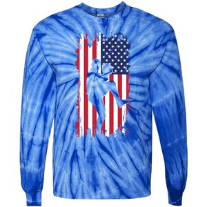 American Flag Pitcher Baseball Apparel Great Gift Baseball Gift Tie-Dye Long Sleeve Shirt